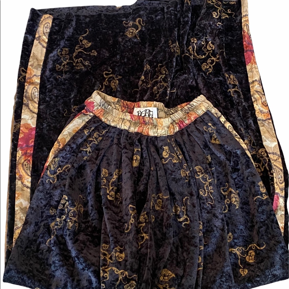 "Donna Jessica  vintage velvet art wide leg